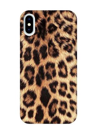 Матовий чохол з рожевими боками на iphone x / xs :: леопардовий дизайн (принт 383)