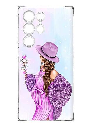 Чехол с утолщёнными углами на samsung galaxy s24 ultra :: в ожидании девочки (принт 223)