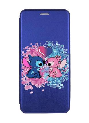 Чохол-книжка синій з малюнком для samsung galaxy a10ѕ (a107) стіч і ангел (принт 391)