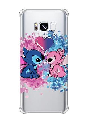Чохол з потовщеними кутами на samsung galaxy s8 стіч і ангел (принт 391)