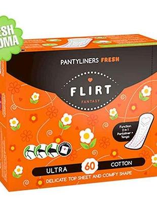 Прокладки ежедневные slim fresh cotton 60шт big pack тм fantasy flirt