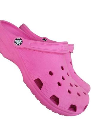 Яскраві рожеві сабо crocs classic clog — оригінал