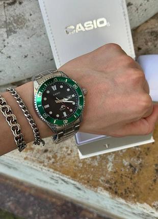 Часы casio зеленый/часы касио/часы мужские