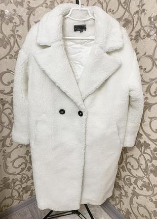 Біла плюшева шубка тедді "modern classic", нова, р. 34 (xs)