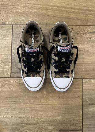 Кеди converse cons star player camo | унікальні камуфляжні кросівки з червоною підошвою (37 р. / 23.5 см)