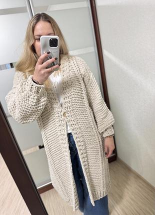 Плюшевий кардиган з alize puffy fine