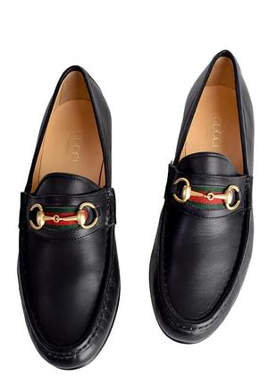 Шкіряні лофери gucci vintage iconic classic web stripe horsebit
