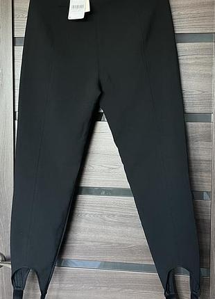 Новые черные леггинсы со штрипками mango (mng) с бирками, размер s
