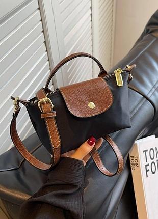 Сумка longchamp mini le pliage pouch, сумка мини лонгчамп, сумка через плече лонгчемп міні, longchamp bag black