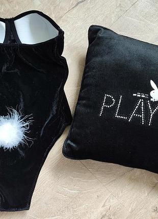 Боди велюровое с хвостиком зайчика плюс подушка playboy оригинал