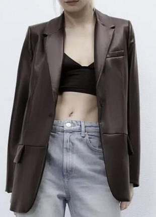 Шкіряний піджак від zara р.xs