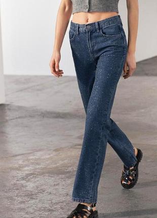 Джинсы женские стразы slim fit - bootcut leg
