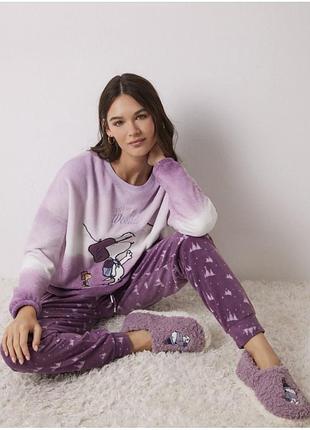Піжама та капці  women'secret snoopy gradient velvet нова 2