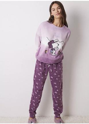 Піжама та капці  women'secret snoopy gradient velvet нова