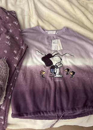 Піжама та капці  women'secret snoopy gradient velvet нова 5