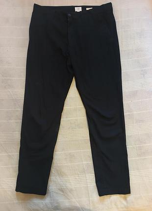Мужские черные брюки чинос h&amp;m l.o.g.slim fit, размер eur 36 (l / xl)