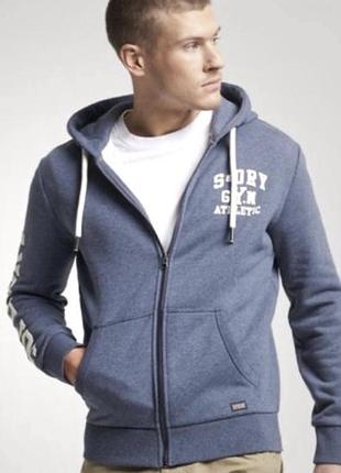 Оригінальна кофта худі superdry gym athletic zip hoodie, розмір s-m