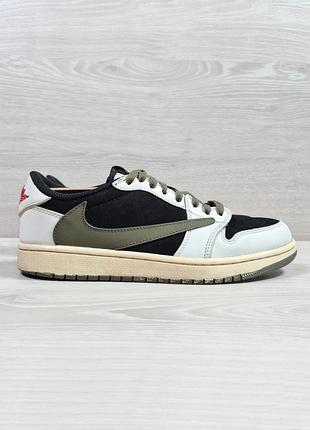 Мужские кроссовки jordan 1 low x travis scott olive, размер 43