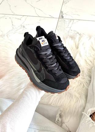 Кроссовки nike x sacai vaporwaffle black gum арт 0447