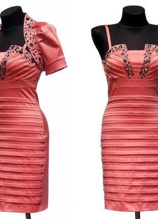 Суперцена. эффектное платье, драпировка. болеро. новое, р. s