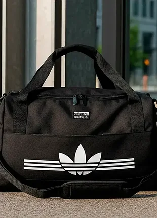 Спортивная черная фитнес сумка adidas, сумка в спортзал для тренировок адедас