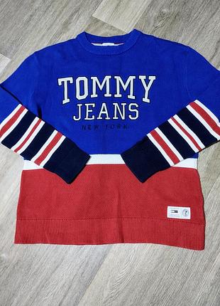Чоловічий щільний вінтажний светр tommy jeans, розмір l.