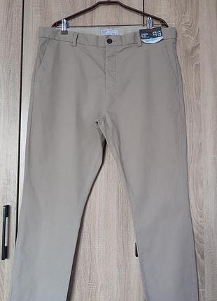 Стильные хлопковые бежевые брюки брюки чинос chino slim stretch размер w38 l30