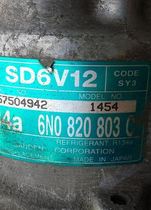 Компресор кондиціонера vw polo sd6v12 6no 820 803c модель 1454
