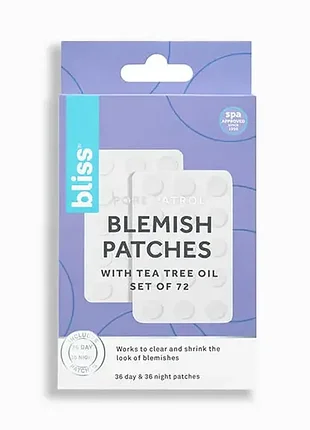 Наклейки від прищів bliss holographic blemish patches 72 pcs