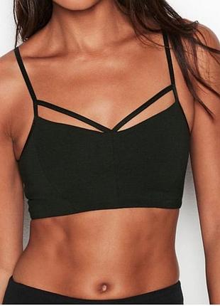 Бралет топ victoria’s secret black strappy cage bralette
