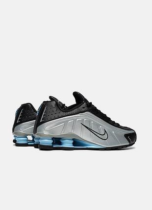 Nike shox r4 silver blue 7
