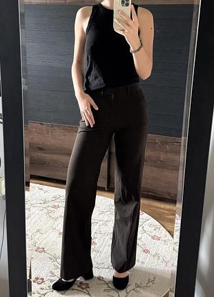 Штани жіночі коричневі в клітинку zara