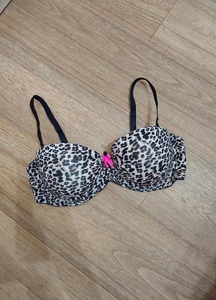 Женский  гладкий бюстгальтер с леопардовым принтом push up от  victoria's secret
