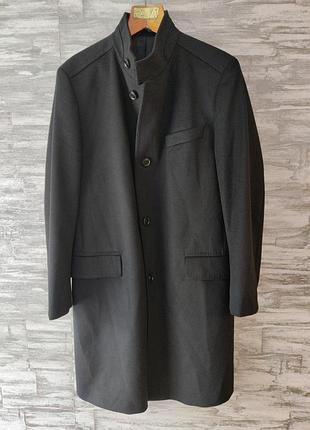 Пальто hugo boss sintrax cashmere-wool 52 (l/xl) чорне чоловіче, кашемір/вовна