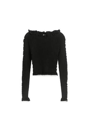 Rib-knit frill top лонгслив arket 5