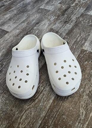 Crocs iconic comfort оригинал белые на платформе w6, 23 см, 36 см