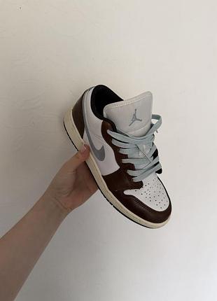 Кросівки nike air jordan 1 low se «mocha blue grey», 36 розмір