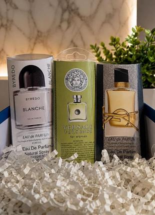Набір свіжих , цитрусових  жіночих ароматів по 20 мл , byredo blanche , versace versense, libre
