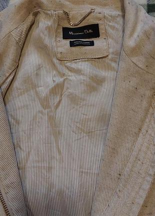 Светло-серый льняной жакет massimo dutti. 3