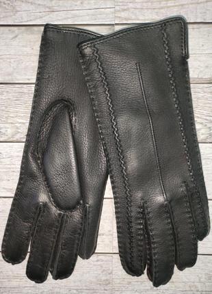 Эксклюзив женские кожаные перчатки олень наружный шов2 фото