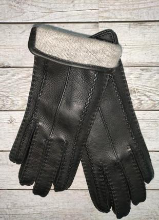 Эксклюзив женские кожаные перчатки олень наружный шов4 фото