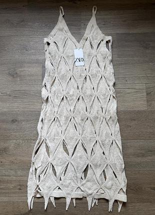 Пляжна сукня кроше zara  розмір m