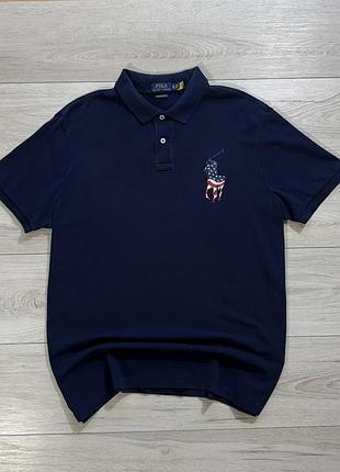 Люксова футболка поло ральф лорен polo ralph lauren big pony usa, xl, оригінал