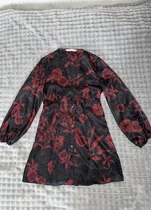 Коротка жакардова сукня zara