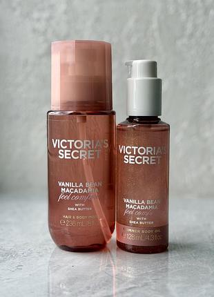Набір спрей / міст та олія з шимером vanilla bean macadamia victoria's secret