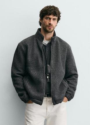 Куртка мужская из смеси шерсти zara - s, m, l, xl