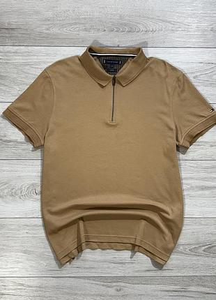 Премиум бежевая футболка поло томми хилфигер Tommy hilfiger beige, факт l, оригинал