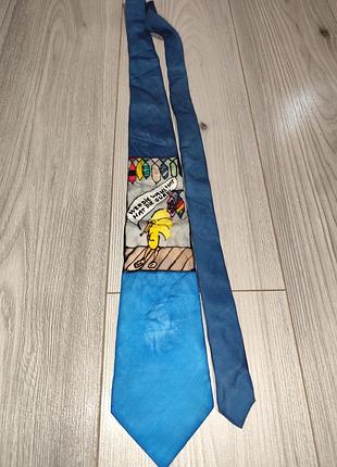 Шёлковый галстук ручной работы (handmade) с уникальной авторской росписью «муки выбора»