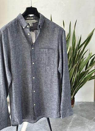 Мужская рубашка h&amp;m из меланжевой ткани