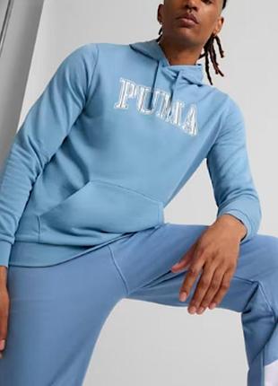 Худи мужское белое лого celebration puma